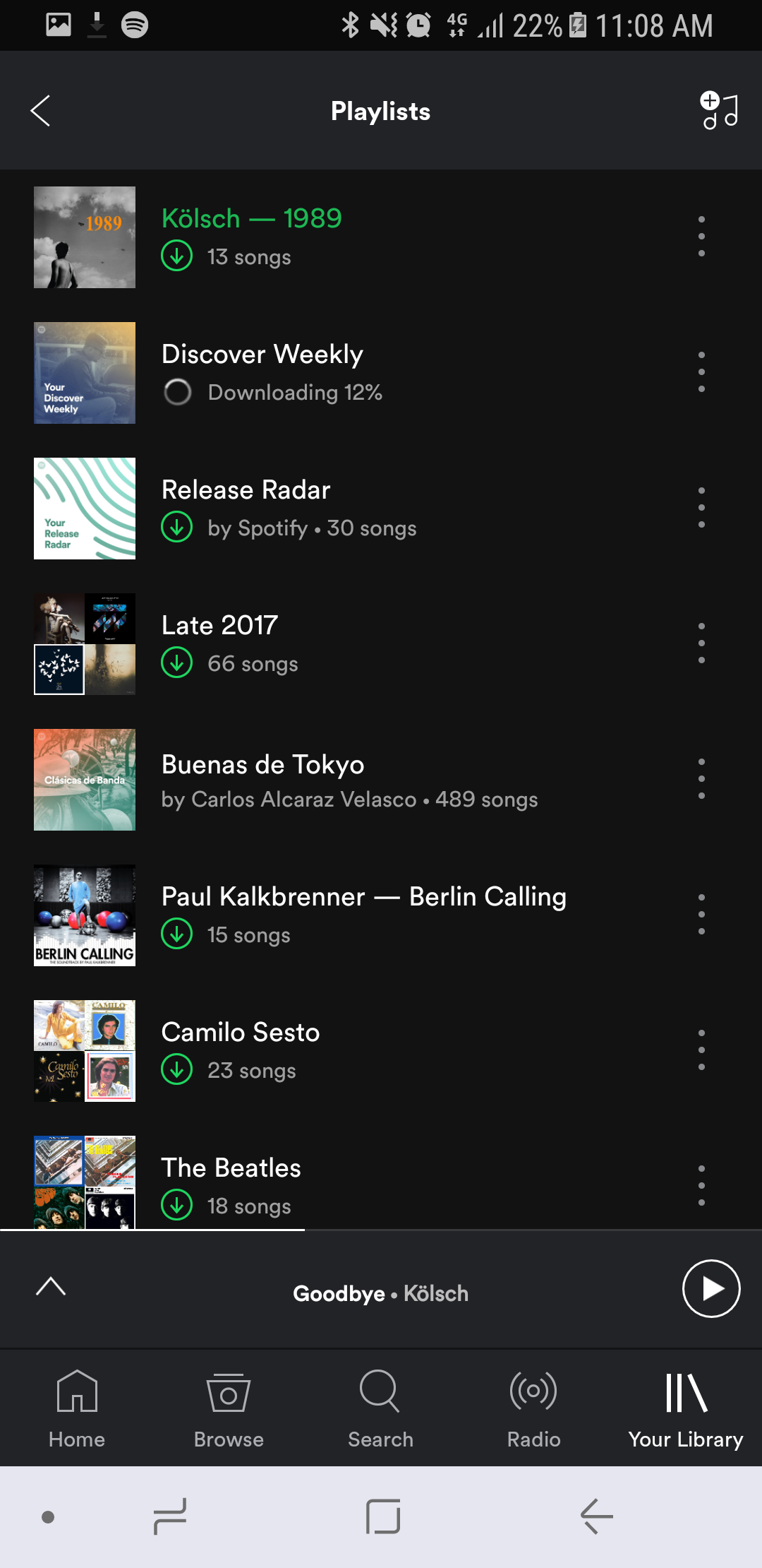 Hot to turn on auto download for spotify playlists